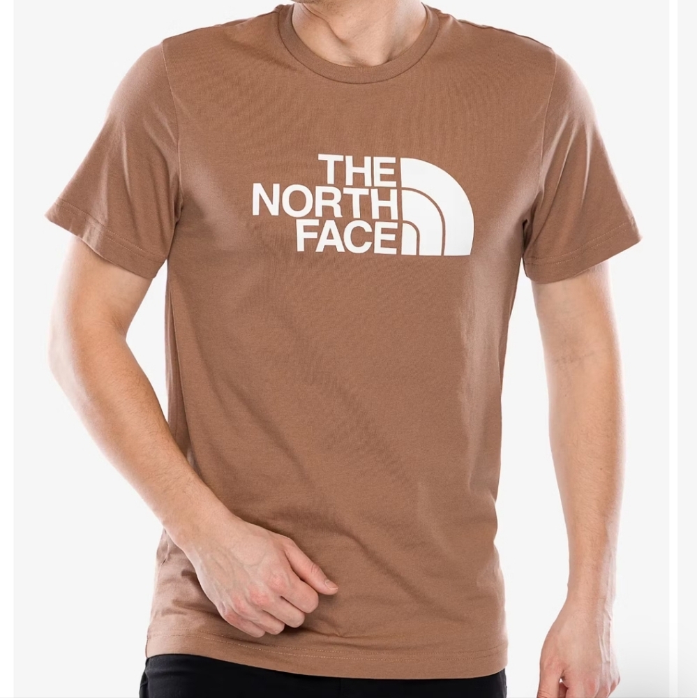 The North Face Latte &White Half Dome Logo Short Sleeve Tee Size Medium